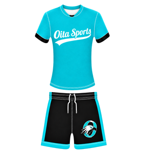 Turquoise Football Jersey <b>Shorts</b> Set Athletic Team Uniform Training Wear <b>Short</b> Sleeve Sports Apparel Performance Clothing - Product Image 1