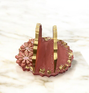 Porta pañuelos de resina epoxi, color verde, diseño con purpurina dorada, forma de cono, para el hogar, sala de estar, soporte para guardar pañuelos de papel - Product Image 6