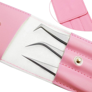 Pince à épiler professionnelle en acier inoxydable pour extensions de cils, testée à la main, avec logo personnalisé, pointe fine et prise ferme - Product Image 5