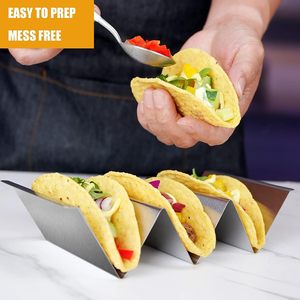 Logo personnalisé Restaurant Présentoir De Nourriture De Service En Acier Inoxydable Porte Tacos Stand En Gros Outil En Métal Durable - Product Image 3