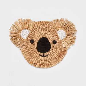 Exquisito adorno de koala hecho a mano con jacinto de agua, decoración de mimbre natural para habitación infantil, adorno de pared. - Product Image 1