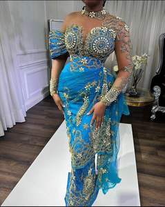 Nueva Tela George India Nigeriana de Moda, Ecológica, Bordada con Cuentas, de Poliéster de Alta Calidad, Elegante, Holgada, con Mangas Raglán - Product Image 3