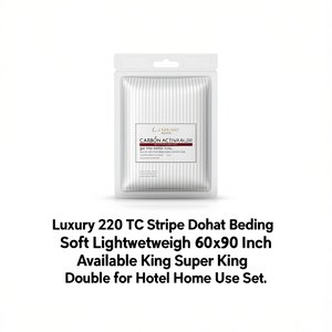 Luxury 220 TC Stripe Dohar <b>Single</b> <b>Bedding</b> Soft Lightweight 60x90 Inch Available King Super King Double for Hotel Home Use <b>Set</b> - Product Image 2