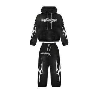 Conjunto de Sudadera y Pantalones Deportivos para Hombre, Estilo Acid Wash, Ligero, Tejido, Cortavientos, Corte Holgado, Unisex - Product Image 1