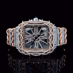 Montre de luxe personnalisée de haute qualité, sertie de diamants de laboratoire, en acier inoxydable, de la meilleure qualité, pour hommes - Product Image 5