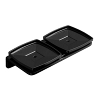 Étagère murale flottante en mélamine noire brillante pour salle de bain avec double porte-savon carré auto-drainant