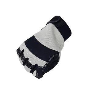 Gants de travail en cuir microfibre doux et sûrs avec logo personnalisé, gris et noir, pour la construction, protection des mains - Product Image 3