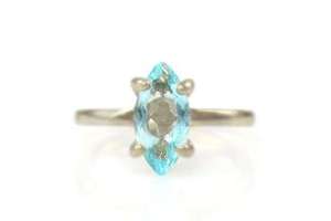 แหวนพลอยบลูโทแพซแท้ 100% ดีไซน์ใหม่ แหวนเงินแท้ 925 แฟชั่นทันสมัยสำหรับงานแต่งงาน เครื่องประดับชั้นดีสำหรับผู้ชาย - Product Image 6