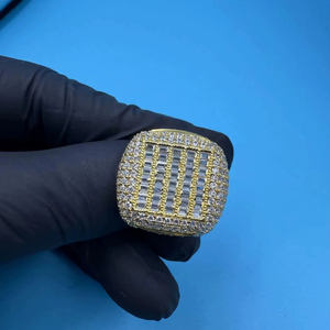 High Quality Iced VVS Diamond IGI Certified 14K Gold Plated <b>925</b> Sterling <b>Silver</b> Wedding Hip Hop Cocktail <b>Ring</b> OEM Supplier - Product Image 6