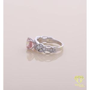 Pink Oval Lab Grown <b>Celtic</b> Knot Engagement <b>Ring</b> Sterling Silver 14K Gold Plated IGI Certified Vintage Promise Wedding <b>Ring</b> for - Product Image 2