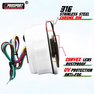 Medidor Eléctrico 4 en 1 de 85 mm para Barco, Coche y Marino con Función de Advertencia, Presión de Aceite, Temperatura del Agua, Nivel de Combustible, Voltaje, Carátula Blanca, 12/24V - Product Image 4