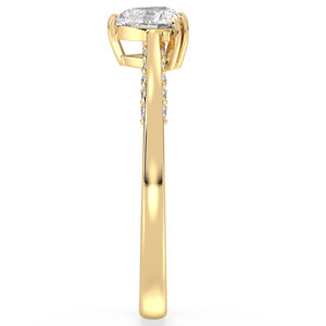 REYES Heart Shaped Solitaire Moissanite <b>Ring</b> in 14K Yellow Gold Plated With 925 Sterling Silver Engagement Promise <b>Ring</b> For Her - Product Image 5