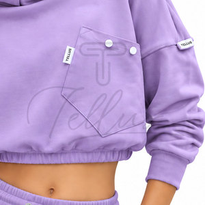 Sudadera con Capucha de Algodón para Mujer, Nueva Llegada, Sudaderas Personalizadas, Sudadera Corta con Capucha - Product Image 6