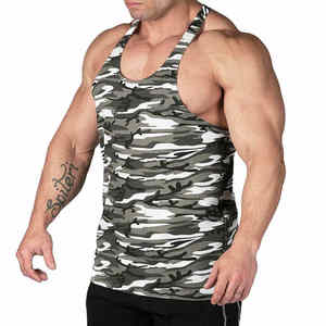 Débardeur de musculation pour homme 100 % coton, logo sportif sur le devant, séchage rapide, camouflage, vêtements de sport haut de gamme 2026 - Product Image 6