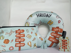 Almohada de Viaje Portátil en Forma de U, Microfibra Suave, Antibacteriana y Ecológica, Diseño Impreso para Uso en Avión - Product Image 5