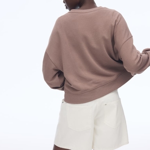 Wholesale Winter Half Zip Long Sleeve Stand Collar <b>Fleece</b> Casual Solid Loose Fit Workout Customized 100% Cotton - Product Image 1