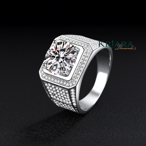 Anillo de Compromiso de Moissanita con Corte Brillante Redondo, Engaste Pavé, Plata 925, Oro Sólido de 18K, Bañado en Rodio, Estilo Clásico para Mujer - Product Image 4