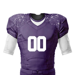 ชุดยูนิฟอร์มอเมริกันฟุตบอลผ้าโพลีเอสเตอร์ทนทานสำหรับผู้ใหญ่ แขนสั้น ไซส์ใหญ่ ชุดกีฬา ชุดทีมแบบกำหนดเองได้ - Product Image 4