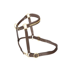 Luxury Black Brown Rhinestones Crystals Decorative Fancy Genuine Leather Horse Halter with Nickel or Brass Variant <b>hardware</b> - Product Image 2