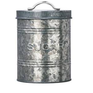 Modern Blue Metal Coffee & Spice Canister Cylinder Shape Airtight Lid Dishwasher Safe Heatable Hammered Metal <b>Kitchen</b> <b>Storage</b> - Product Image 5