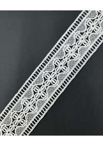 Floral Border Embroidered Chemical <b>Trim</b> High Grade Water Soluble GPO Lace <b>Fabric</b> For Apparel Dress Home Textile Sewing Crafts - Product Image 2