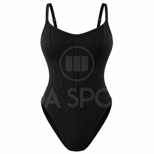 Maillot de bain une pièce pour femme, coupe haute, en tissu extensible écologique, séchage rapide, respirant, bretelles ajustables, directement de l'usine - Product Image 2