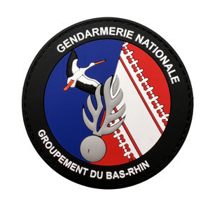 Patch en caoutchouc 3D à coudre Gendarmerie Nationale Bas-Rhin, emblème circulaire - Product Image 4