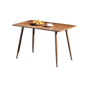47\" Modern Minimalist Walnut-Colored MDF Dining <b>Table</b> with Metal Legs <b>Small</b> Sized Computer & Office Desk for <b>Kitchen</b> Use - Product Image 2