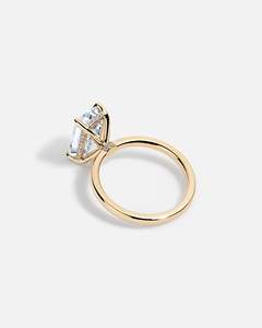 Bagues de fiançailles unisexes de luxe en or 14 carats avec diamant de laboratoire taille émeraude serti à griffes, certifié IGI, HPHT CVD, créé en laboratoire - Product Image 5