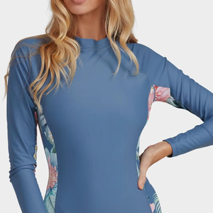 Camiseta de compresión de manga larga para mujer, profesional, ajustada, para natación, protección solar, 220g, ropa deportiva - Product Image 4