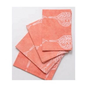 Naranja y blanco higo impreso 100% algodón orgánico ecológico hogar comedor USO DE LIMPIEZA paño de microfibra Dtg toallas personalizadas - Product Image 1