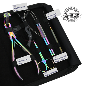 Hair Extension Tools Kit Salon Trimmer Hair Divider Ring Styling Grips Professional Hair Extension Pliers Alligator Clips Set - Product Image 4