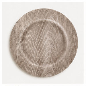 Assiettes de présentation rondes en faux bois rustique pour mariage, fête, événement, service de table, sous-assiettes en gros - Product Image 1