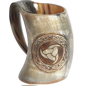 Buffalo DRINKING HORN MUG WITH HANDLE FOR <b>BEER</b> Coffee at Wholesale Price Viking Drinking Coffee Tankard Mugs - Product Image 4