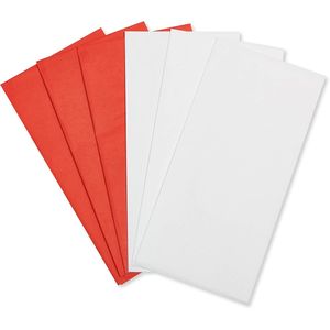 Confezione da 125 Fogli 20 Pollici X 20 Pollici Carta Velina Rossa e Bianca per Tutte le Occasioni, Inclusi Decorazioni per Feste - Product Image 1
