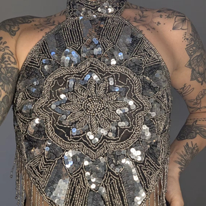 Flecos de Borlas con Cuentas de Alta Calidad, Adorno de Flecos de Tubo de Vidrio para Vestido de Novia, Accesorios para Vestido de Baile Latino - Product Image 1