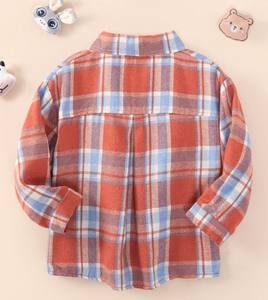 Chemises à carreaux décontractées pour garçons, 100 % coton, à manches longues, col rond, avec logo personnalisé, tricotées, séchage rapide, écologiques - Product Image 6