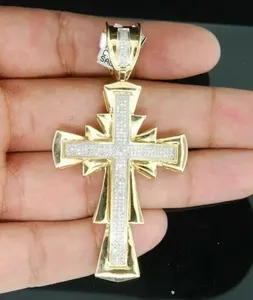 Pendentif Croix Moissanite Iced Out Style Hip Hop Luxe Plaqué Or Unisexe Argent Sterling 925 - Product Image 6