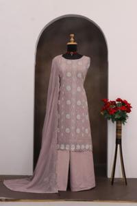 Nuevo y Moderno Traje Pakistaní de Georgette Sintético con Bordado Pesado y Lentejuelas, Salwar Kameez de Diseñador para Venta de Exportación - Product Image 3