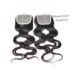 Cierre de Cabello Humano Puro de 128 Densidades, Ondulado Natural, Negro, con Encaje, Cabello Virgen Remy, Parte Libre, Parte Media, Ondulado Profundo - Product Image 5