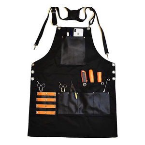 Delantal de Trabajo Unisex de Cuero Genuino con Correas Ajustables, Bolsillo en el Pecho, Múltiples Bolsillos para Herramientas, Secado Rápido, Transpirable, a Prueba de Polvo, Profesional - Product Image 4