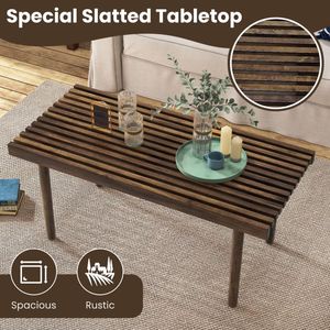 Tavolino da Caffè Estensibile da 39 Pollici con Piano di Stoccaggio a Doghe per Soggiorno e Sala Ricevimenti - Product Image 5