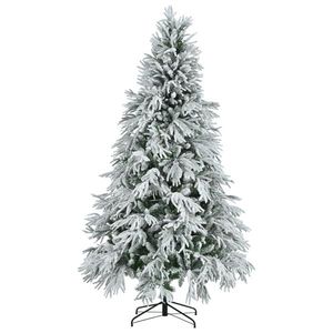 7.5FT Pre-Lit Spruce Snow-Flocked Christmas Tree Artificial <b>Hinged</b> Xmas Tree with 350 Multi-Color LED <b>Lights</b> 8 Flashing Modes - Product Image 6