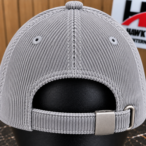 Casquette unisexe en velours côtelé brodée avec boucle arrière, marque privée, sangle réglable – Fournisseur pour streetwear décontracté et quotidien - Product Image 6