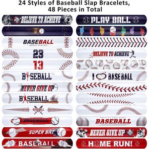 48 Pulseras Deportivas con Diseño de Béisbol, Pulseras de Cierre a Presión para Premios Escolares y Recuerdos de Fiesta, Regalos de Cumpleaños - Product Image 3
