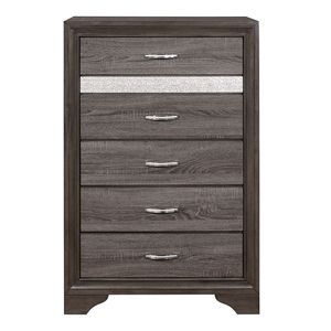 Moderna cassettiera in legno grigio con finti cristalli tira argento Glitter cassetti nascosti mobili per camera da letto - Product Image 1