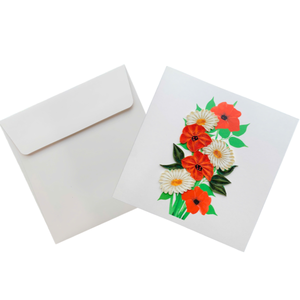 Tarjeta de quilling con diseño de ramo de margaritas, tarjeta de felicitación hecha a mano con sobre, tarjeta floral de quilling para todas las ocasiones, regalos de manualidades en papel - Product Image 4