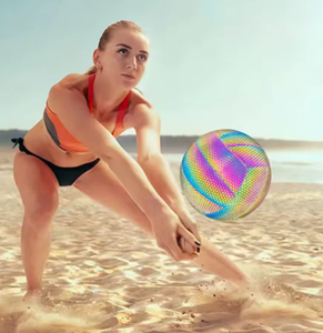 Ballon de volley-ball extérieur en PVC durable à motif hexagonal arc-en-ciel pour sports de plage adultes - Product Image 2