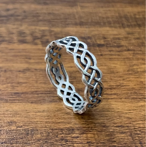 Unisex Classic Celtic Knot 925 <b>Silver</b> Band <b>Ring</b> - <b>Plain</b> Openwork Infinity Design Hypoallergenic Fine Jewelry Gift - Product Image 2