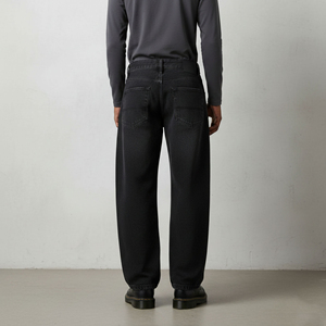 Pantalones vaqueros holgados de mezclilla con efecto desgastado estilo hip hop para hombre, de moda, de corte relajado, lavados, para hombre - Product Image 2